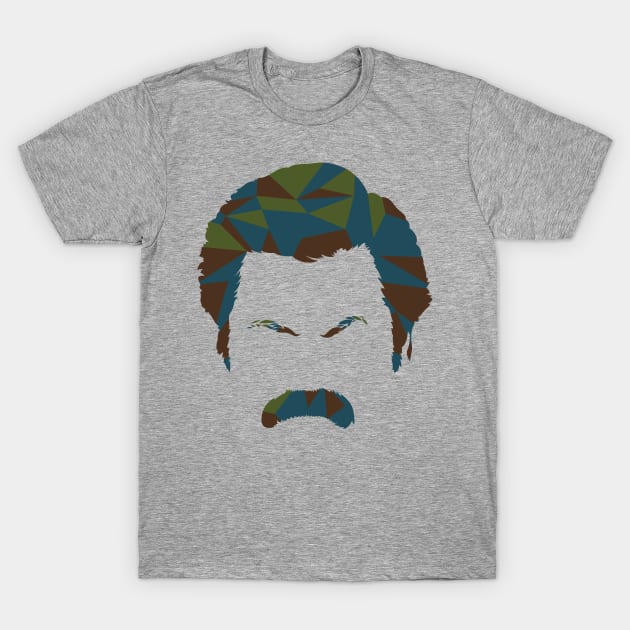 Ron Swanson Mustache Graphic T-Shirt by polliadesign